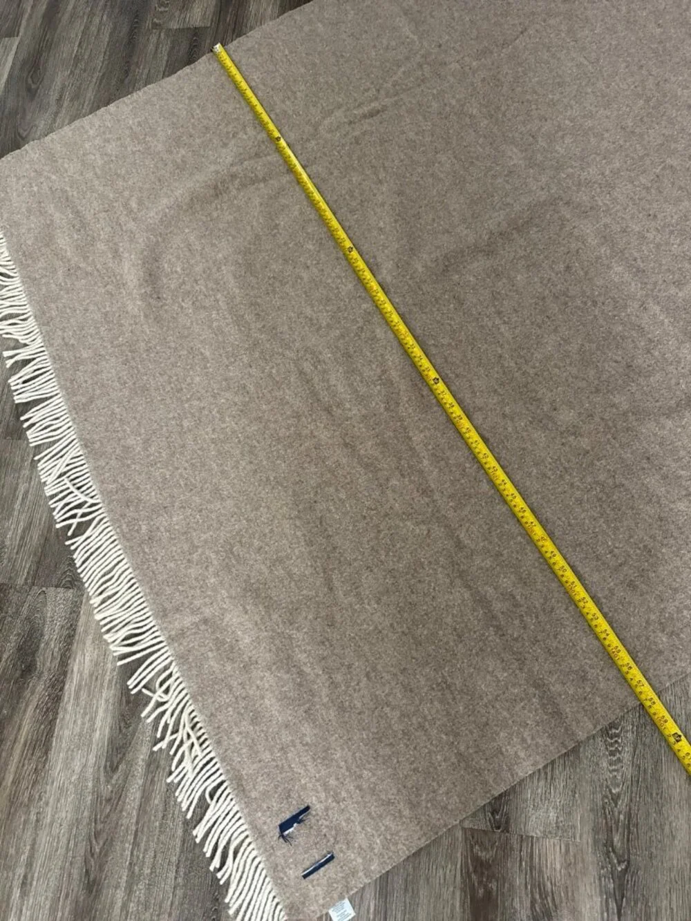 Brooklinen 100% Wool Fringe Blanket Throw 58x76 Neutral